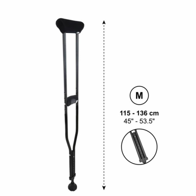 KMINA - 松葉杖（大人用） (2個入り, Mサイズ) 松葉杖 (2台)、松葉杖 