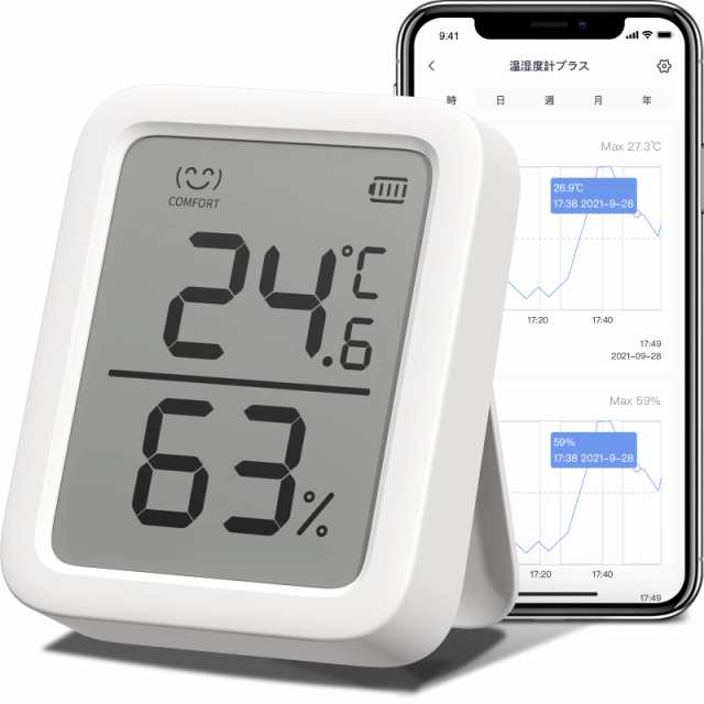 【送料無料】SwitchBot 温湿度計プラス Alexa 温度計 湿度計 - スイッチボット スマホで温度湿度管理 デジタル 高精度 コンパクト 大画面