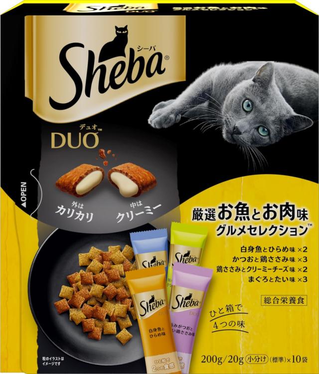 シーバ デュオ 成猫用 厳選お魚とお肉味グ ルメセレクション 200g(20g