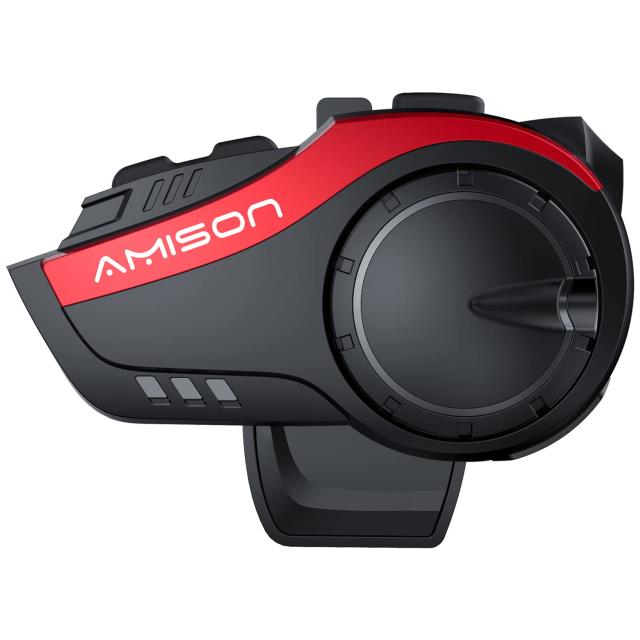 Amison バイクインカム 最大10人同時通話 最大通話距離2000m Bluetooth 5.0 無線機バイクいんかむ 連続28H時間通話 IP67防水 ヘルメットの通販は