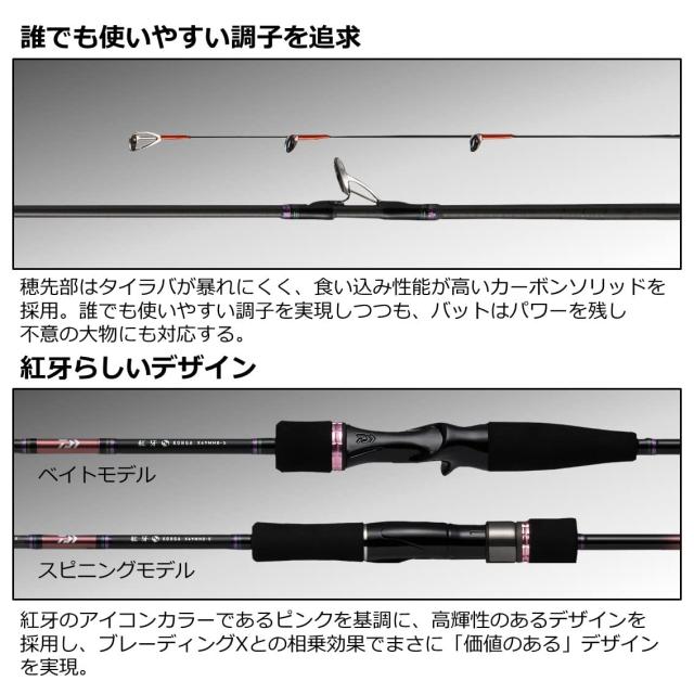 ダイワ(DAIWA) タイラバロッド 紅牙X 69MHB-S ブラック