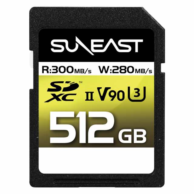 SUNEAST SDXCカード 512GB 最大300MB/s UHS-II V90 pSLC U3 4K 8K ULTIMATE PRO プロフェッショナル メモリーカード SE-SDU2512GA300