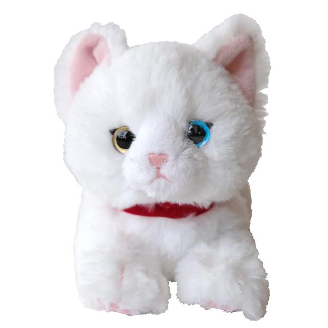 サンレモン ひざ ねこ オッドアイ ホワイト SS 11×12×29cm ぬいぐるみ