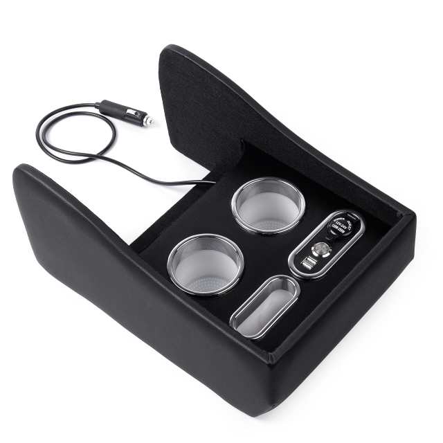 LED照明付き リアセンターコンソール 収納ボックス トヨタ CROWN クラウン220系 専用設計 充電/小物入れ/ドリンクホルダー カスタム パー