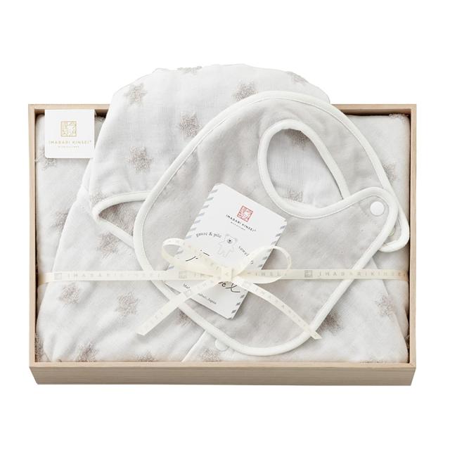 スタイレム瀧定大阪(Stylem Takisada-Osaka) 今治タオル 今治謹製 ベビーギフト ギフトセット 2点 フード付きバスポンチョ ×1 (60×100c