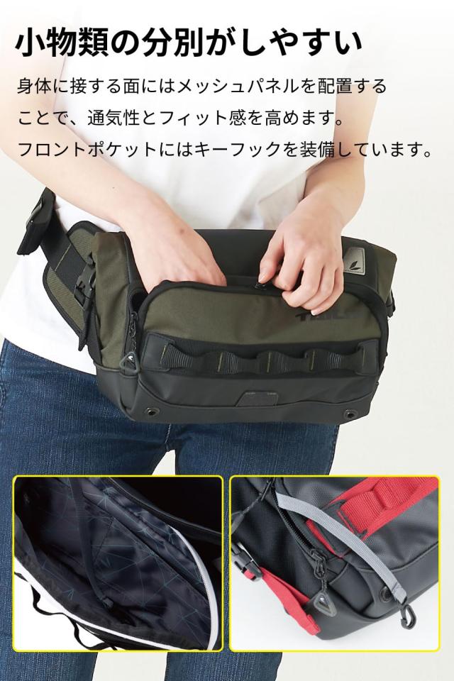 美品　RSタイチ(RS TAICHI) WP ヒップバッグ　10L　カーキ RSタイチ(RS TAICHI) WP ヒップバッグ 防水 ボディバッグ カーキ