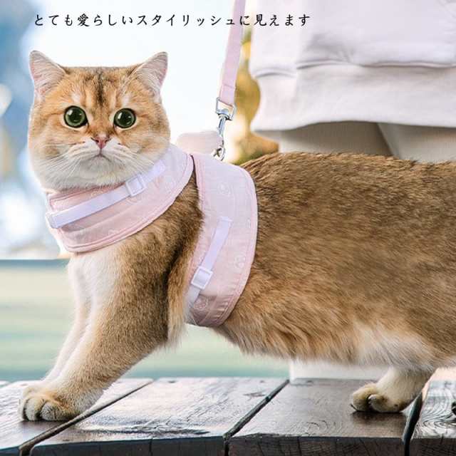 Hitasi 猫 ハーネス リードセット 可愛い胴輪 猫具りーど 猫用ハーネス