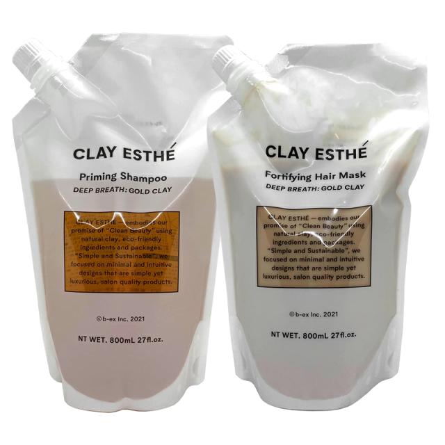 クレイエステ シャンプーゴールドクレイ 800ml + ヘアマスク ゴールド800g 詰替用セット
