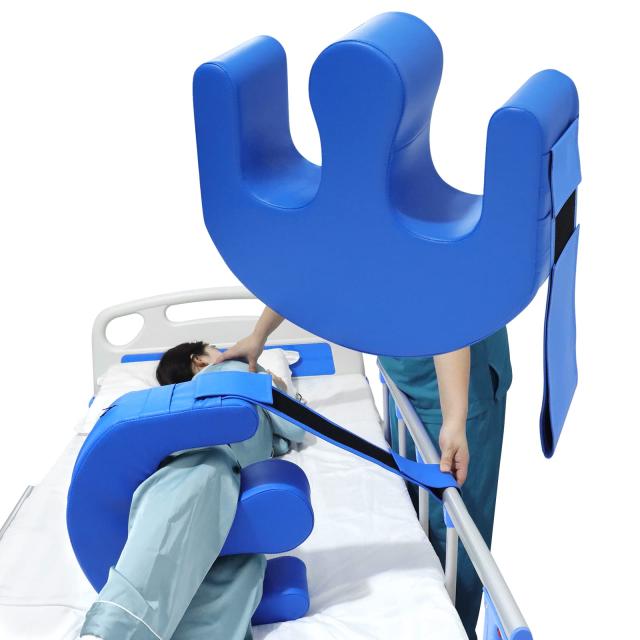 LOSCHEN 患者用ターニングデバイス U型介護寝返りクッション固定ストラップ付き 持ち手付く体位変換器 床ずれや関節拘縮を防ぐ ベッド