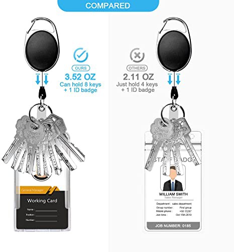 Teskyer IDカードホルダー 格納式バッジリール クリップ