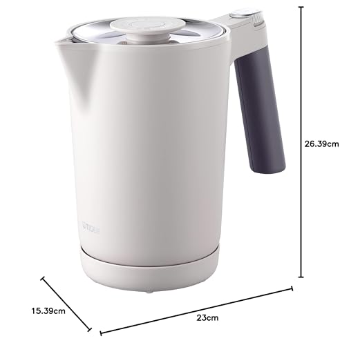 タイガー魔法瓶(TIGER) 電気ケトル 温度調節機能付き 湯沸かし コーヒードリップ ステンレス ７Safe＋ 1.0L 転倒お湯漏れ防止 カラだき防