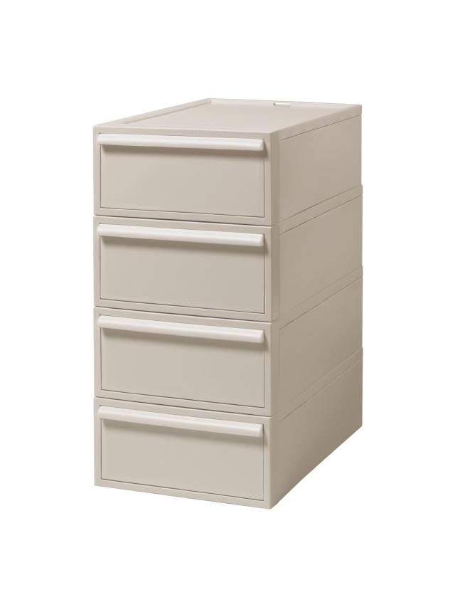 ライクイット (like-it) 収納ボックス クローゼットシステム 引出し (S) 4個組 ベージュ CS-D1 4P 奥行き52cm クローゼット収納にピッタ
