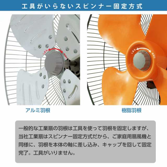 広電 工業扇 三脚型 50cm アルミ羽根 首振り 高さ調節 3段階風量 羽根