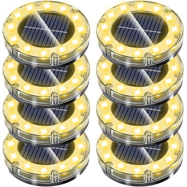 NFESOLAR LEDガーデンライト ソーラーライト 防水 光センサー おしゃれ 屋外 庭 ライトアップ 外構 エントランス 置き型 埋め込み式 (8個