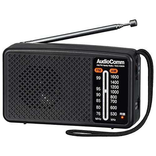 【送料無料】オーム(OHM) 電機 ラジオ 小型 防災ラジオ スタミナハンディラジオ AudioComm RAD-H260N 03-5530ブラック