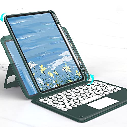 マグネット式 縦置き iPad 10.2インチ 第 9 8 7 世代 Air3 Pro 10.5 キーボード ケース タッチパッド搭載 丸型キー 背面カバー 取り外しの通販は