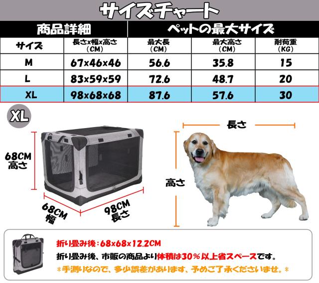 GPR ペット ソフトクレート ケージ ペットキャリー ペットハウス カバー取り外せる 4面メッシュ出入口 鉄フレーム 猫犬兼用 折りたたみ式_1