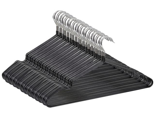 AUV ハンガー 100本組 すべらないハンガー PVC特殊ラバー加工 乾湿両用 洗濯ハンガー かたくずれ防止 曲がらな 滑らないハンガー ブラッの通販は 7,200円