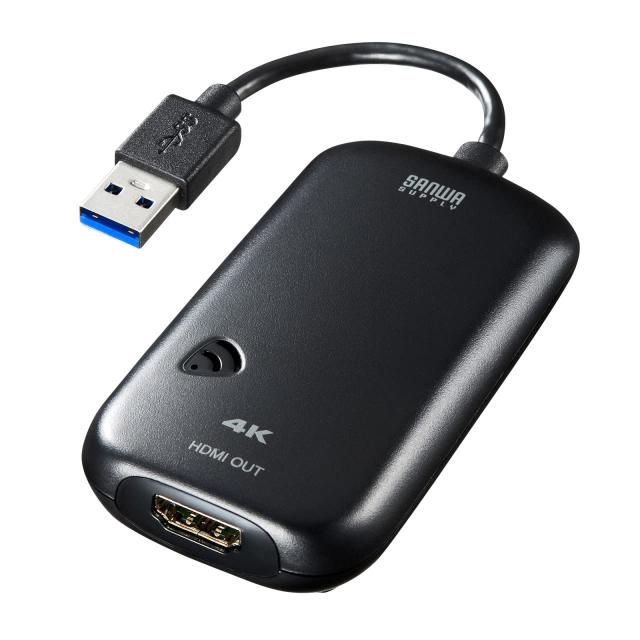サンワサプライ USB3.0-HDMIディスプレイアダプタ 4K対応 (USB Aコネクタ オス-HDMIコネクタ メス) USB3.2 Gen1準拠 USB-CVU3HD2N ブラッの通販は