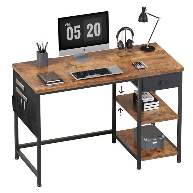 YeTom デスク パソコンデスク 机 pcデスク ?子 幅120cm computer desk ワークデスク 左右入替可 引き出し付き 勉強机 学習机 b?n h？c 作の通販は 10,426円