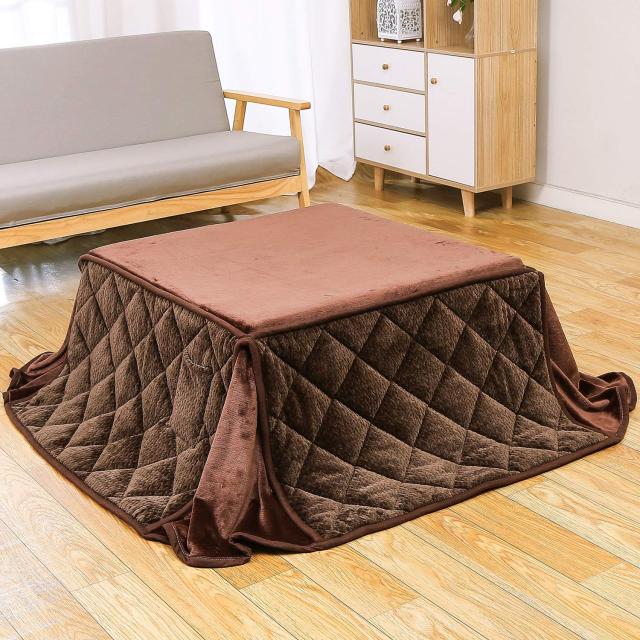JEMAジェマ 省スペース こたつ布団 こたつ掛け布団 掛け布団単品 長方形 ふわふわ感触フランネル生地 ケーブル ブラウン 約160x190cm 洗の通販は 6,177円