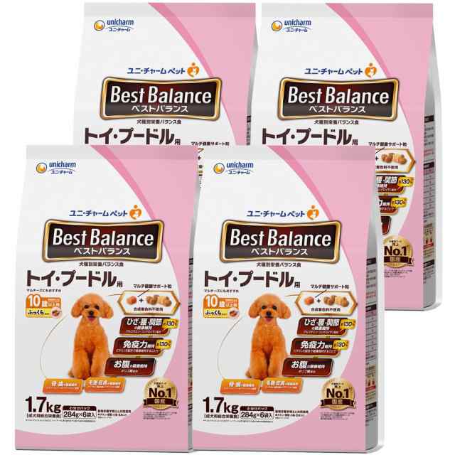 ベストバランス ドッグフード ソフト ふっくら仕立て トイ・プードル用 シニア 10歳以上用 6.8ｋｇ(1.7kg×4) 国産 ユニチャーム 【まとめ買い4個セット】 直送品