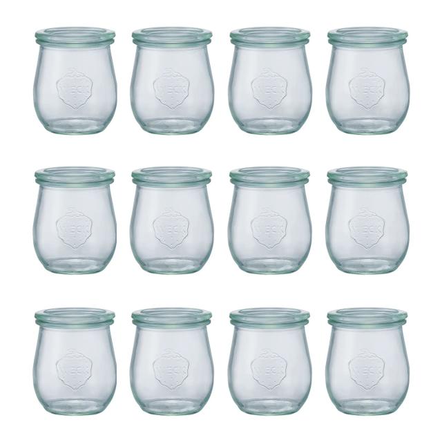 WECK キャニスター ガラスキャニスター 保存容器 保存瓶 WE-762-12 (Tulip Shape 200ml 12個セット)