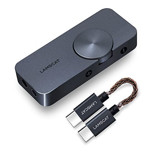 LAMSCAT LC5100 USB C DAC ヘッドホンアンプ 2.5mm/3.5mm ポータブル DAC内蔵 小型 miniアンプ ケーブル着脱式 ハイレゾスマホ 携帯 Andr