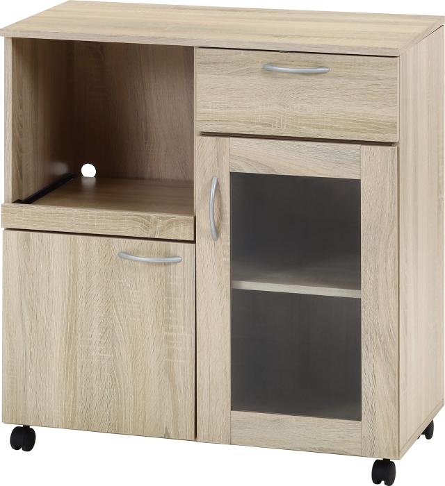 不二貿易 キッチンワゴン キッチン収納 幅76.8×奥行39.8×高さ84？ ホワイトオーク キャスター付き 組立商品 70688の通販は