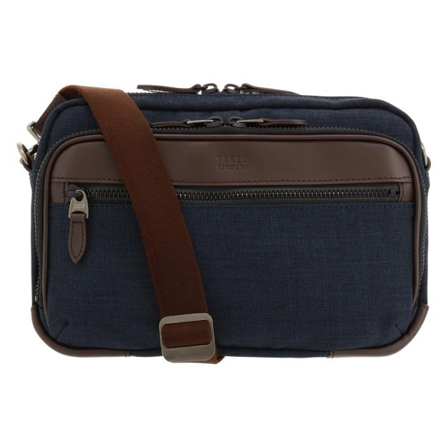 [タケオキクチ] ショルダーバッグ クエスト メンズ 786101 日本製 ミニショルダー 撥水 【07】 ネイビー W26×H17×D5cm