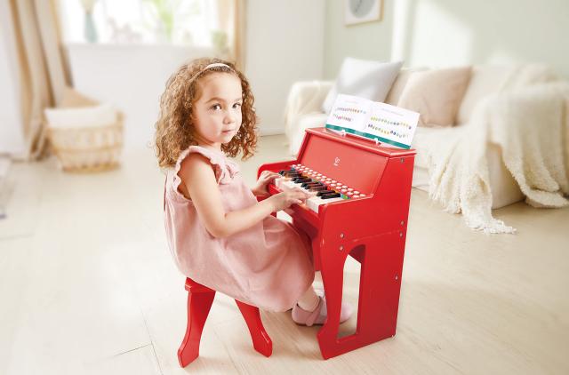 Hape(ハペ) デラックスアップライトピアノ（赤） 3才以上 木製 楽器玩具 おもちゃ E0630