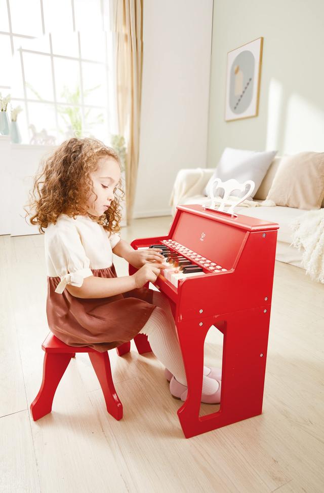 Hape(ハペ) デラックスアップライトピアノ（赤） 3才以上 木製 楽器玩具 おもちゃ E0630
