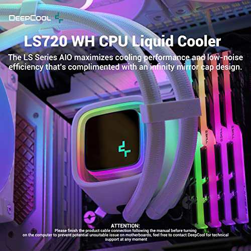 DeepCool LS720 WH 液体クーラー 360mm 第 4 世代 デュアルチャンバー