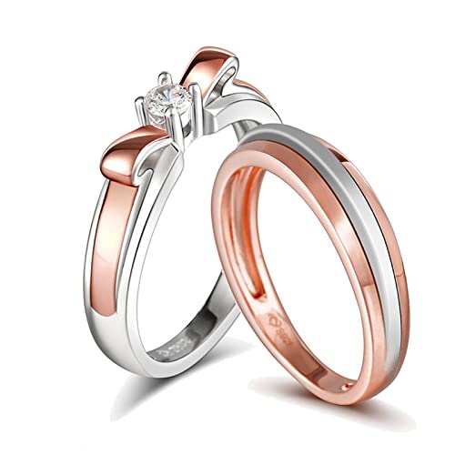 Jeulia ペアリング レディースリング メンズリング 結婚指輪 婚約指輪 指輪 カップルリング エンゲージ リング 専用ギフトボックスつき