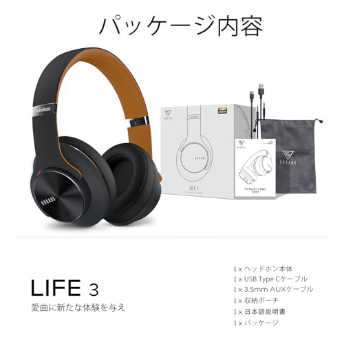 DOQAUS(ドカアス) ヘッドホン Bluetooth5.3 ワイヤレスヘッドホン 最大 ...