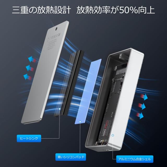 M.2 SSD 外付けケース40Gbps USB4.0 NVMe M.2 SSDケース 高放熱