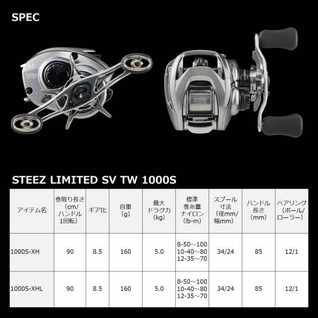 ダイワ(DAIWA) バスベイトリール スティーズリミテッド SＶ TW 1000S-XHL