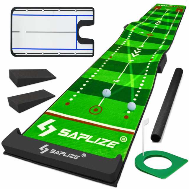 SAPLIZE セープライズゴルフパター練習用マット 軌跡が見えるマット ミディアムとスローのスピードで練習できる アラインメントミラー・の通販は