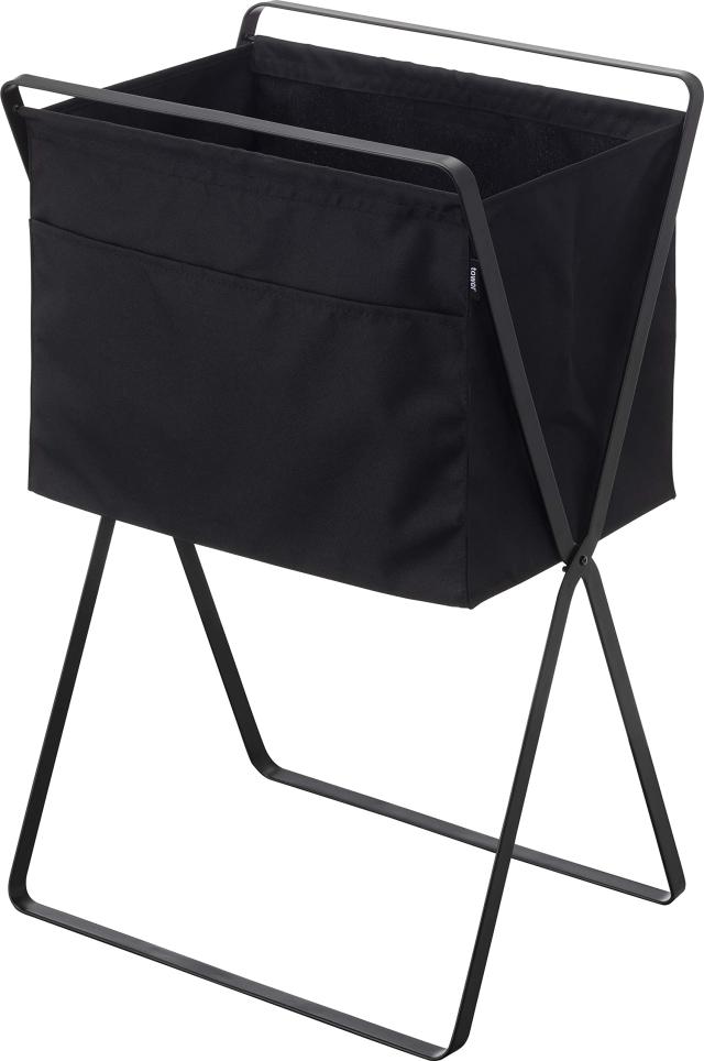 山崎実業(Yamazaki) 折り畳み 高床式 ランドリーバスケット ブラック 約W46XD35.5XH70cm (使用時) タワー tower ランドリーバッグ 折りたの通販は 7,884円