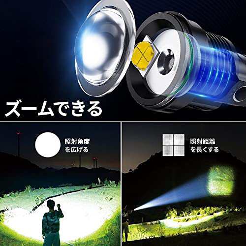 懐中電灯 超高輝度 10000ルーメン（1200ルーメン）かいちゅうでんとう led 強力 軍用 強力 最強 XHP70.2 ledライト フラッシュ ライト ハの通販はau PAY マーケット - グローブストア | au PAY マーケット－通販サイト