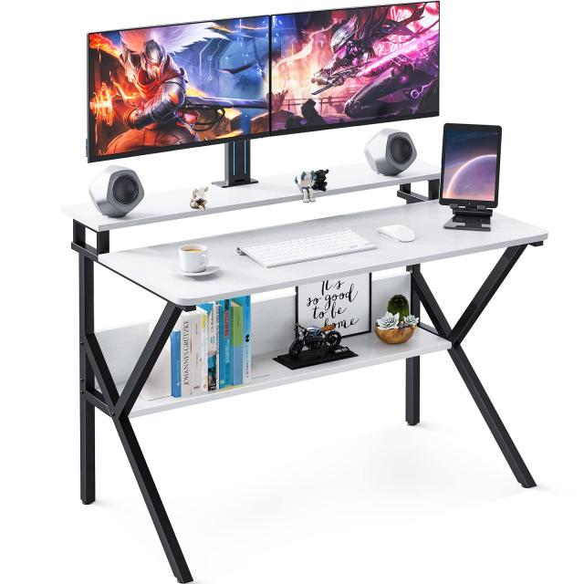 KKL パソコンデスク モニター台付き 幅100cm×奥行60cm 机 pcデスク ゲーミングデスク コンパクト おしゃれ 省スペース テレワークデスクの通販は