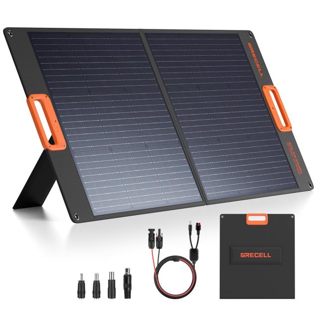 ソーラーパネル100W GRECELL 折りたたみソーラーチャージャー(20V 5A) 高転換率 単結晶 小型軽量 ポータブル電源充電器 急速充電 車用携の通販は