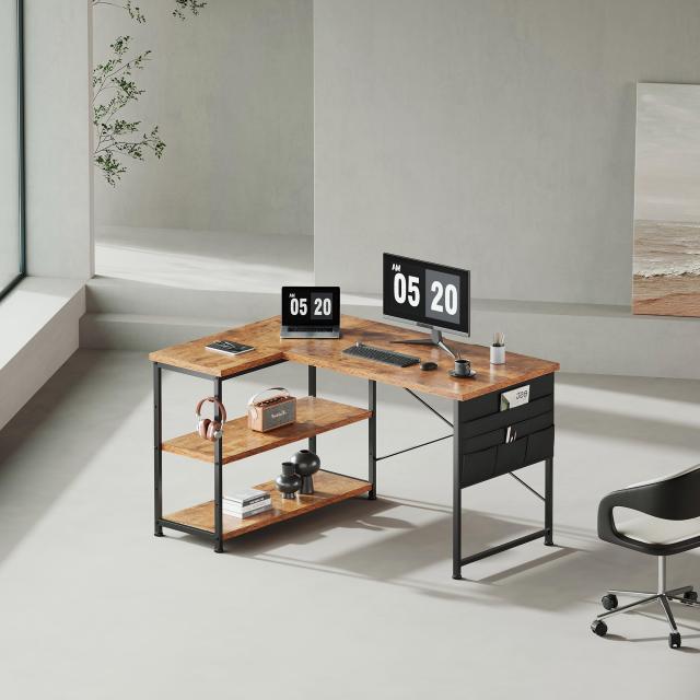 YeTom パソコンデスク 机 学習机 ?子 右棚左棚 幅107cm computer desk