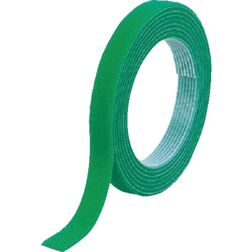 TRUSCO(トラスコ) マジックバンド結束テープ 両面 幅10mmX長さ5m 緑 MKT10VGN × 100巻 【ケース販売】