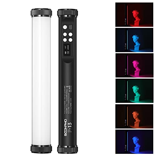 SOONPHO P13 撮影用 スティックライト RGBビデオライト 29CM LEDチューブライト フルカラー 2500-8500K色温度 FXモード 記憶機能 4000mAhの通販は 5,833円