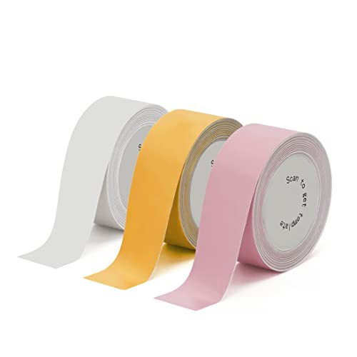 HPRT ラベル H11ラベルライ ターに対応 テープ ラベルシール サーマルプリンター用 感熱 印刷用紙 3ロールセット 純色 ピンク/イエ ロー/