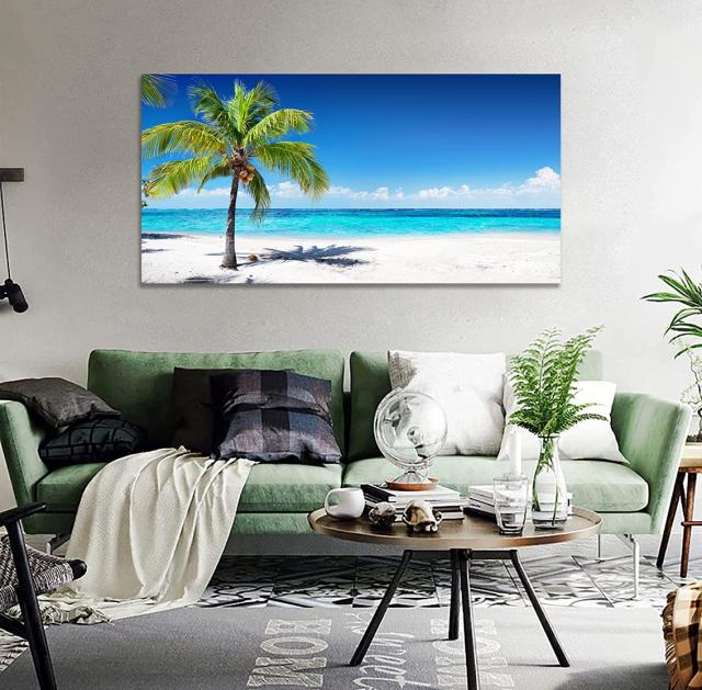 海の絵 アートパネル ポスター ヤシ 絵画 海 写真 風景画 壁掛け 室内
