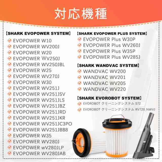 シャーク用掃除機フィルター 5個 Shark シャークW1 W2 W3 WV200 WV201 WV205掃除機 XFF200J WV270J  WV251J ハンディクリーナー WV280J エの通販はau PAY マーケット - famille | au PAY マーケット－通販サイト