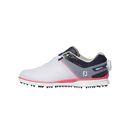 フットジョイ ゴルフシューズ ウイメンズ プロ／エスエル スポーツBOA ホワイト/ネイビー/ピンク 23.5 cm 3E