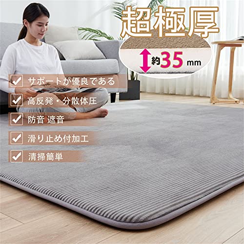 カーペットラグ 極厚 ラグマット 2畳 高反発 185×185cm 厚手 カーペットラグ 極厚 ラグマット 2畳 高反発 185×185cm 厚手